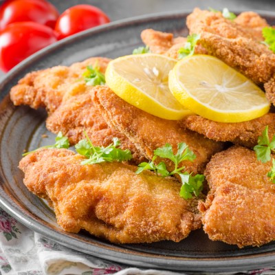 Șnițel pane de curcan Șnițel pane de curcan